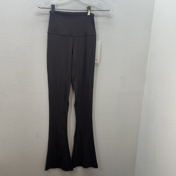 Lululemon Align Rib Mini Flare Pants Regular Chocolate Brown Sz 2 NWT Yoga